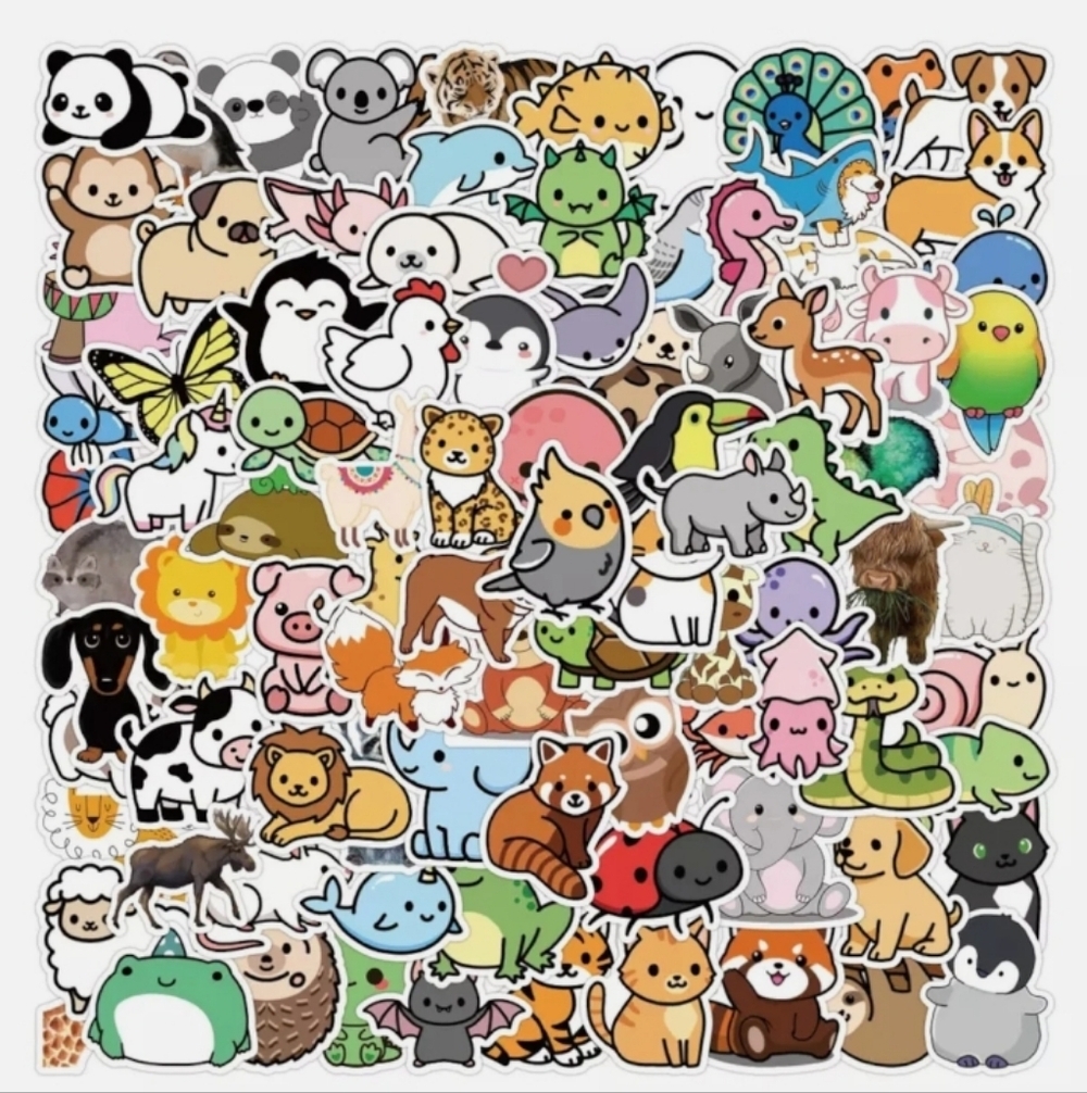 2/$10 Cute Animal 50 Piece Sticker Set